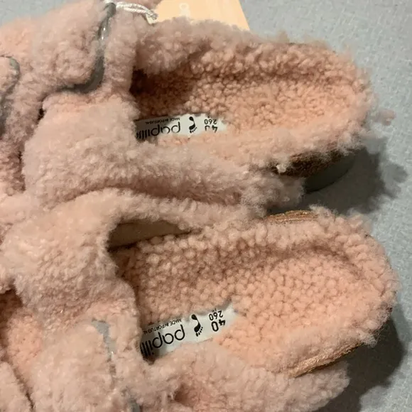 NWT Birkenstock Papilio Arizona Big Buckle Shearling Sandals Size US 9/EU 40