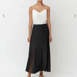 NWT Cuyana Washable Silk Maxi Skirt, Black, Small