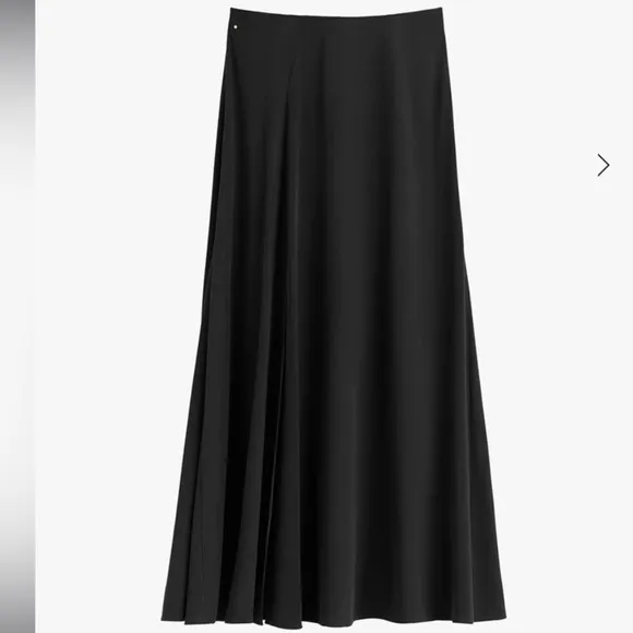 NWT Cuyana Washable Silk Maxi Skirt, Black, Small