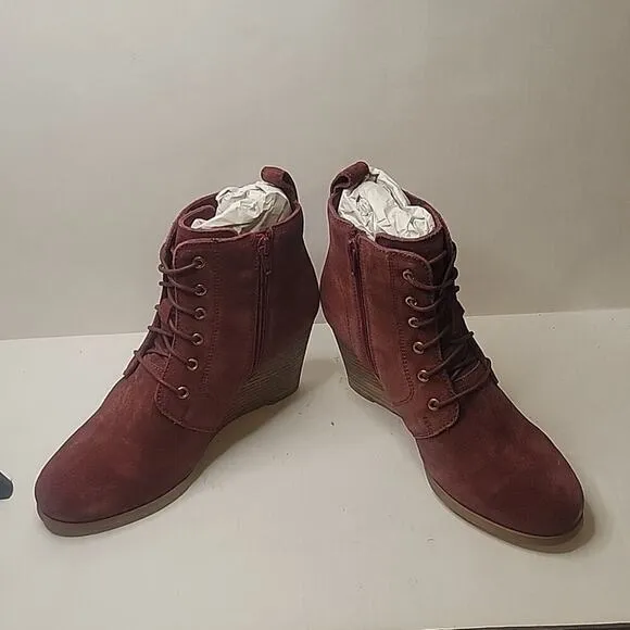 NWT Diba Blake Witchy Whimsygoth Classic Suede Wedge Heel Bootie Ankle Boots 8