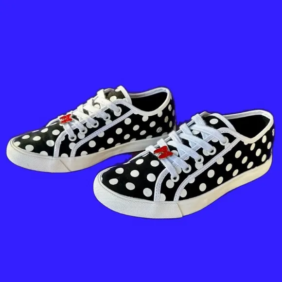 NWT Disney Shoes Keds Sneakers Minnie Mouse Polka Dots Girls Kids Toddlers Gift