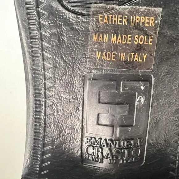 NWT EMANUELE CRASTO Italy🇮🇹Made Finest Italian LEATHER Boot Faux Double Buckle