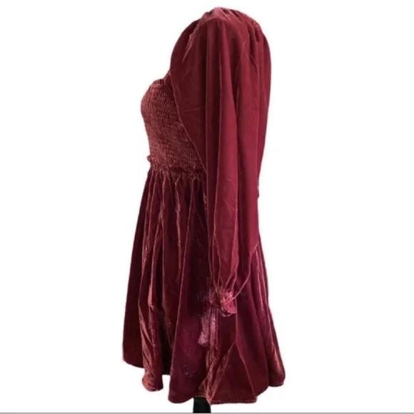 NWT Free People | Daphne Velvet Long Sleeve Minidress | XS