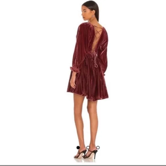 NWT Free People | Daphne Velvet Long Sleeve Minidress | XS