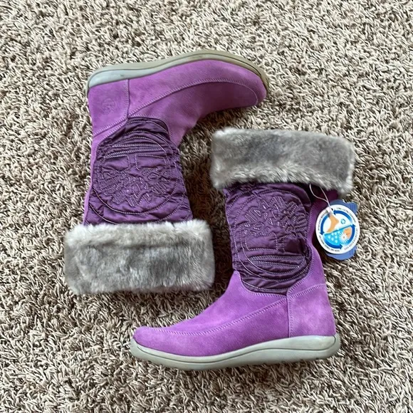 NWT Girl’s Timberland Purple Splash Blaster Boots Size 4.5