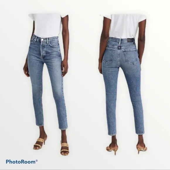 NWT GOLDSIGN x REVOLVE Semi Fit High Rise Slim Straight Jean, Size 24