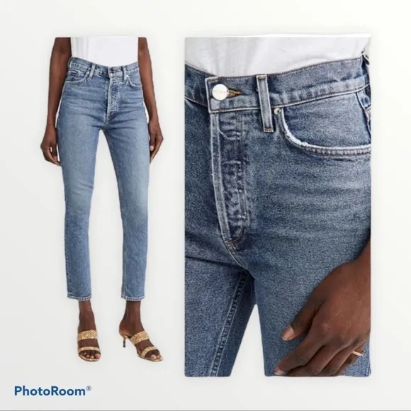 NWT GOLDSIGN x REVOLVE Semi Fit High Rise Slim Straight Jean, Size 24