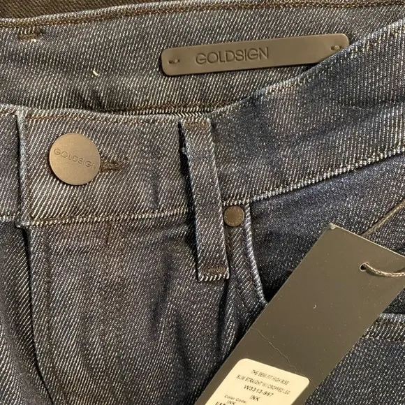 NWT GOLDSIGN x REVOLVE Semi Fit High Rise Slim Straight Jean, Size 24