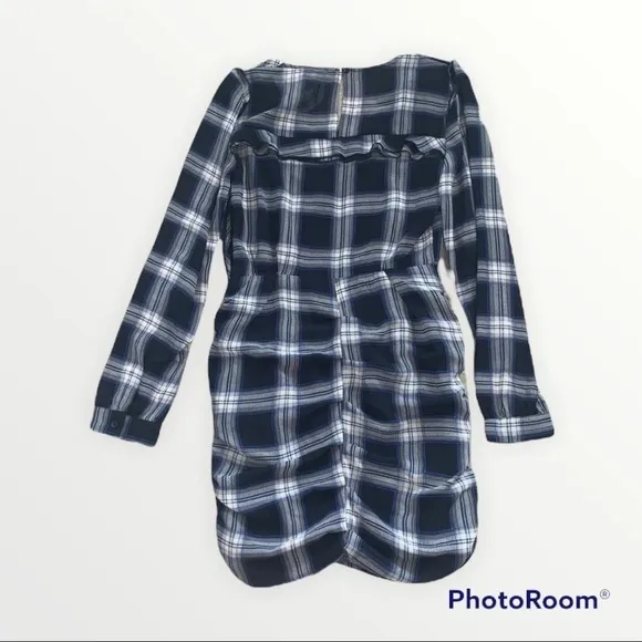 NWT HEARTLOOM x REVOLVE Plaid Print Anthea Midi Dress Long Sleeve, Size XS