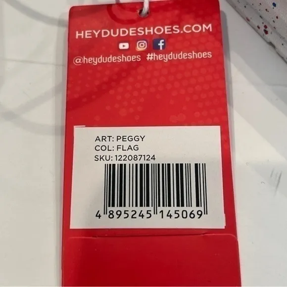 NWT Hey Dude Peggy Flag Patriotic Slip On Slide Sandals Comfy Women's Size 7 NEW