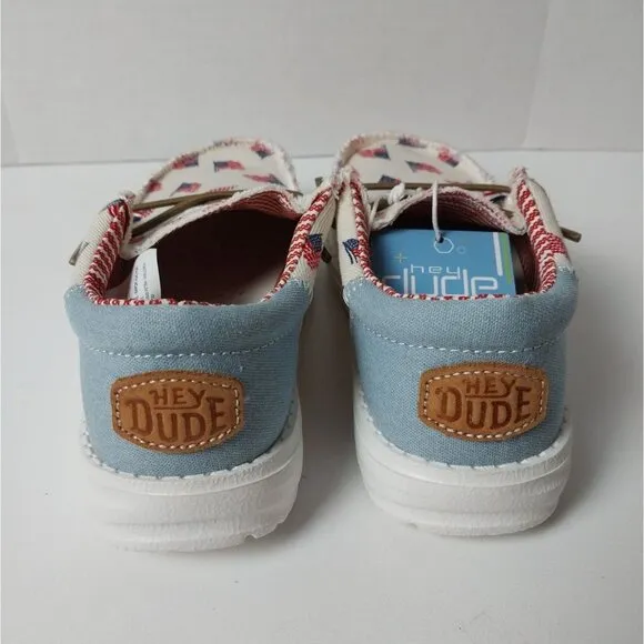 NWT Hey Dude Wally Americana Patriotic Slip On Sneaker Toddler Sz K10