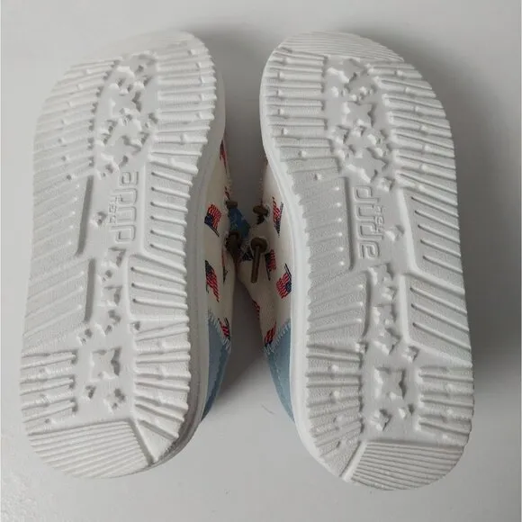 NWT Hey Dude Wally Americana Patriotic Slip On Sneaker Toddler Sz K10