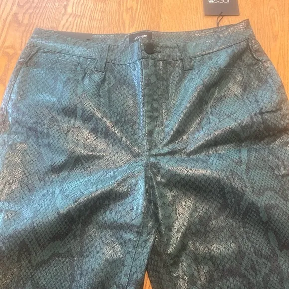 NWT Joes Jeans High Rise Straight Leg Crop Green Faux Snake Scaled Bistro 31