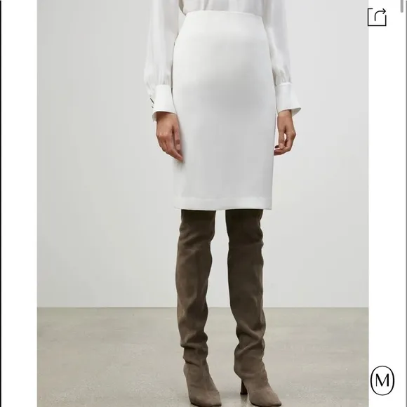 NWT LAFAYETTE 148 Finesse Crepe Slim Pencil Skirt