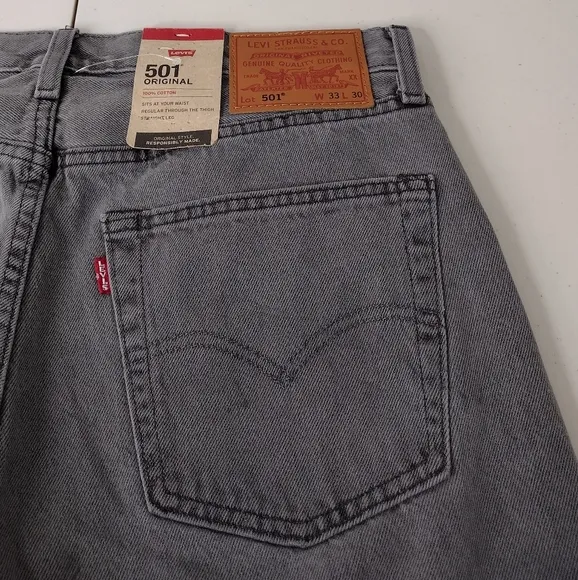 NWT Levi's Men's Gray Denim Classic Fit Casual Straight-Leg Jeans Sz 32×30