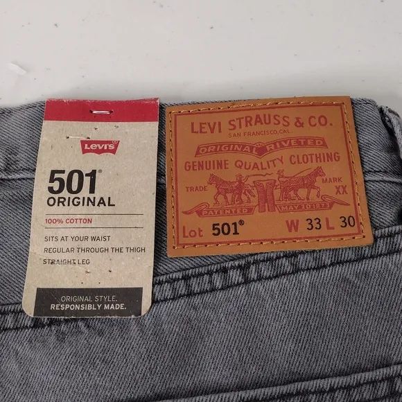 NWT Levi's Men's Gray Denim Classic Fit Casual Straight-Leg Jeans Sz 32×30