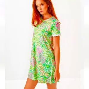 NWT Lilly Pulitzer Cody Short Sleeve Dress Color: Fauna Green Lime Feeling Good