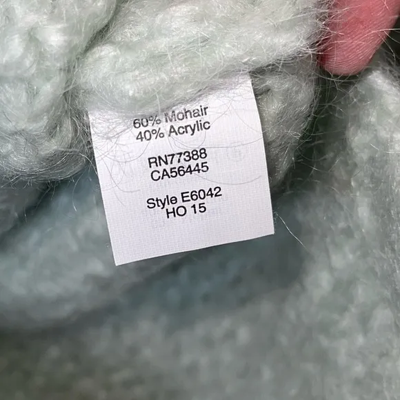 NWT MADEWELL Seafoam Mint Hand Knit Cloudloft Pullover Oversized Sweater Small