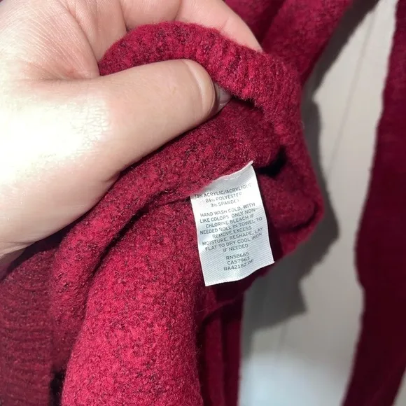 NWT RACHEL PARCELL Cranberry Burgundy  Wrap Sweater Top Size XS