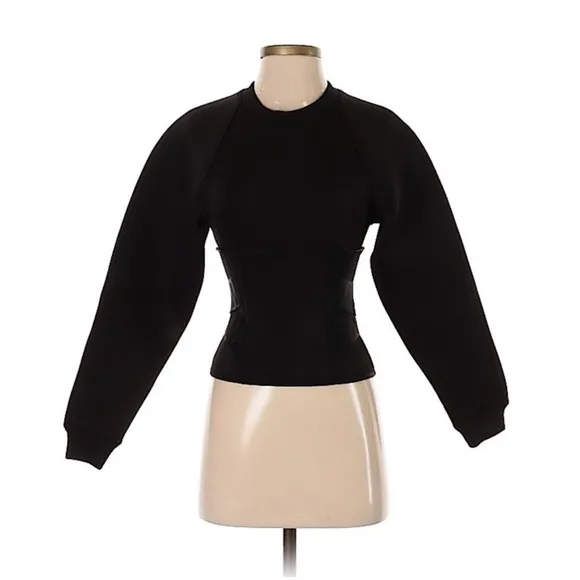 NWT RARE ALEXANDER WANG x H&amp;M Scuba Crewneck Sweatshirt Black, Size 4