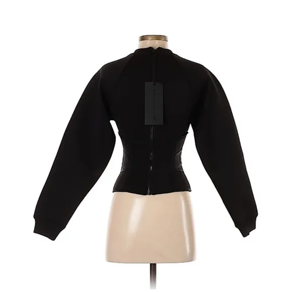 NWT RARE ALEXANDER WANG x H&amp;M Scuba Crewneck Sweatshirt Black, Size 4