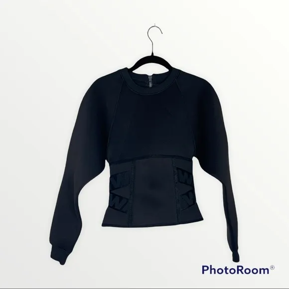 NWT RARE ALEXANDER WANG x H&amp;M Scuba Crewneck Sweatshirt Black, Size 4