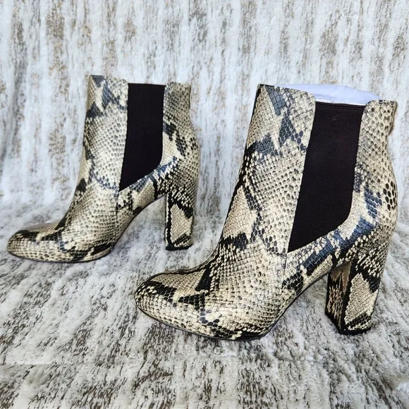 NWT Sam Edelman &quot;Case&quot; Snake Print Python Ankle Heel Boots | Women's Size 7.5