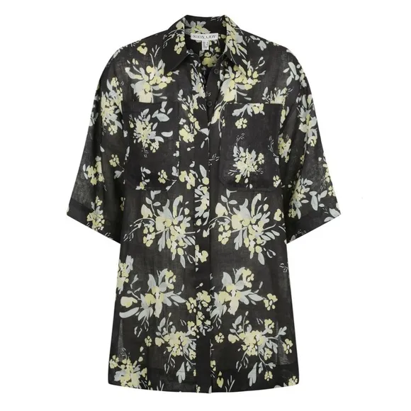 NWT SHONA JOY Goldie Linen Shirt &amp; Short Set Size US 4