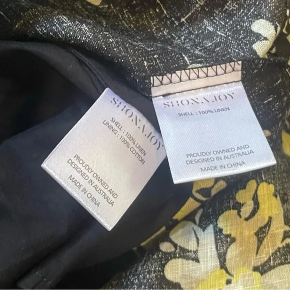NWT SHONA JOY Goldie Linen Shirt &amp; Short Set Size US 4