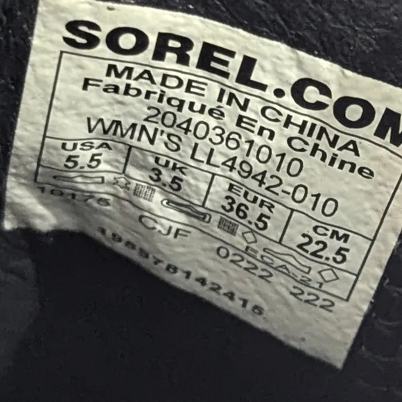 NWT Sorel Brex Waterproof Platform Heeled Chelsea Boots Black/White Size 5.5
