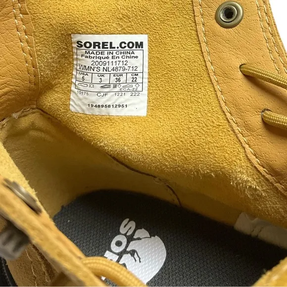 NWT Sorel Hi-Line Lace Boots Geo Yellow 5