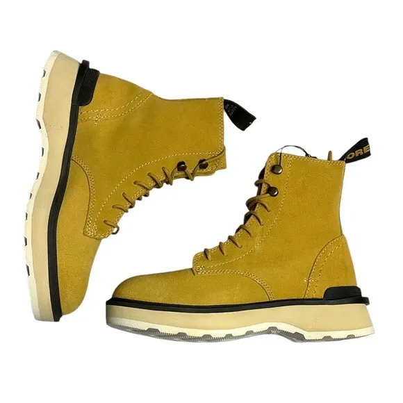 NWT Sorel Hi-Line Lace Boots Geo Yellow 5