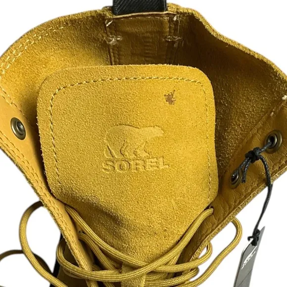 NWT Sorel Hi-Line Lace Boots Geo Yellow 5