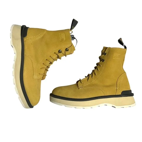 NWT Sorel Hi-Line Lace Boots Geo Yellow 5