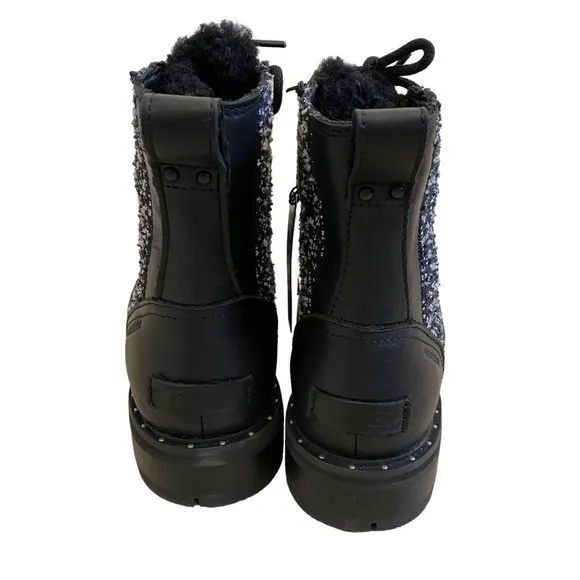 NWT Sorel Lennox Lace Cozy leather tweed fur lined waterproof boots, 6 leather