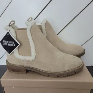 NWT Steve Madden Leopold-F Tan Suede Water Resistant Women's Ankle Boots Size 11