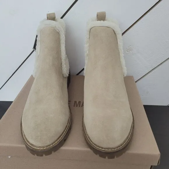 NWT Steve Madden Leopold-F Tan Suede Water Resistant Women's Ankle Boots Size 11