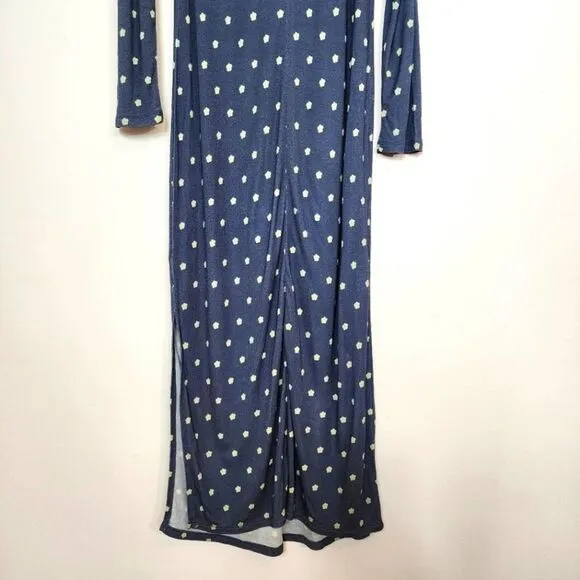NWT Ted Baker Meegwin Ditsy Spot Jersey Midi Side Slit Stretch Dress  8-10 Or 3