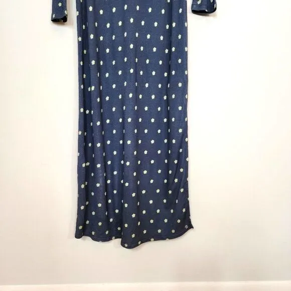 NWT Ted Baker Meegwin Ditsy Spot Jersey Midi Side Slit Stretch Dress  8-10 Or 3