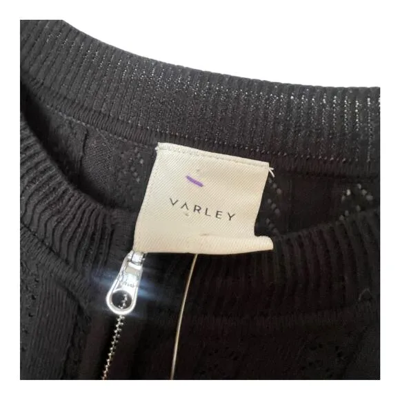 NWT Varley Malia Black Knit Midi Dress Size Small