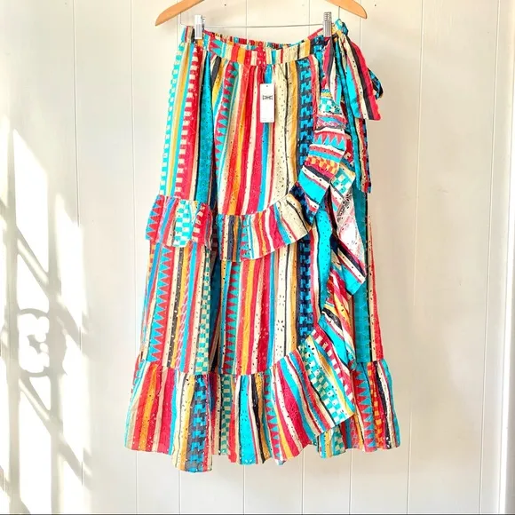 NWT Verb by Pallavi Singhee Ruffled Midi Skirt Small