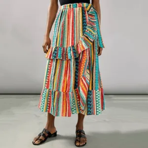 NWT Verb by Pallavi Singhee Ruffled Midi Skirt Small