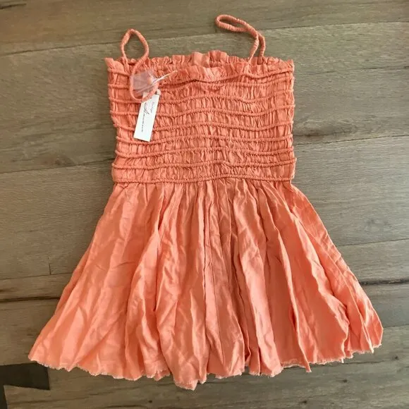 NWT VICI Vintage Havana Rosetta Smocked Frayed Hem Mini Cowgirl Festival Dress