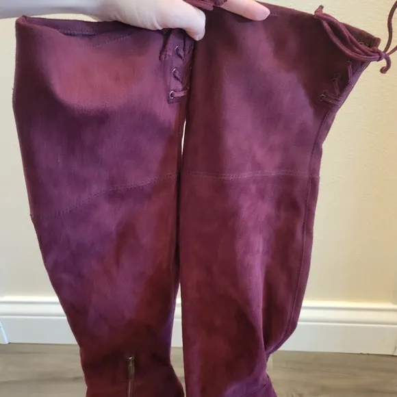 NWT Vince Camuto Suede Over-the-knee boots Burgundy 6.5