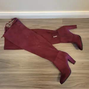 NWT Vince Camuto Suede Over-the-knee boots Burgundy 6.5