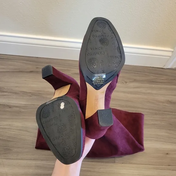NWT Vince Camuto Suede Over-the-knee boots Burgundy 6.5