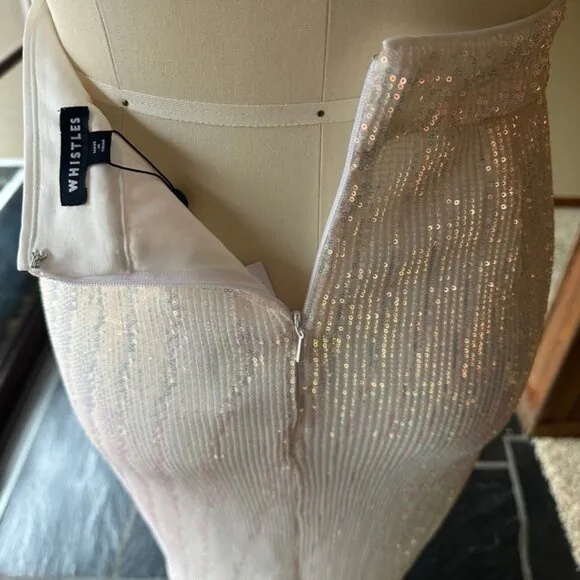 NWT Whistles Sadie Sequin Column Skirt US Size 6