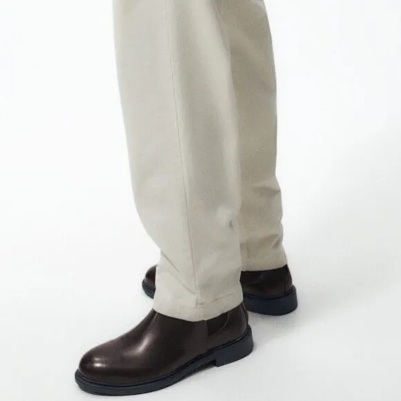 NWT Zara Man Dark Brown Chelsea Ankle Boots US Size 11