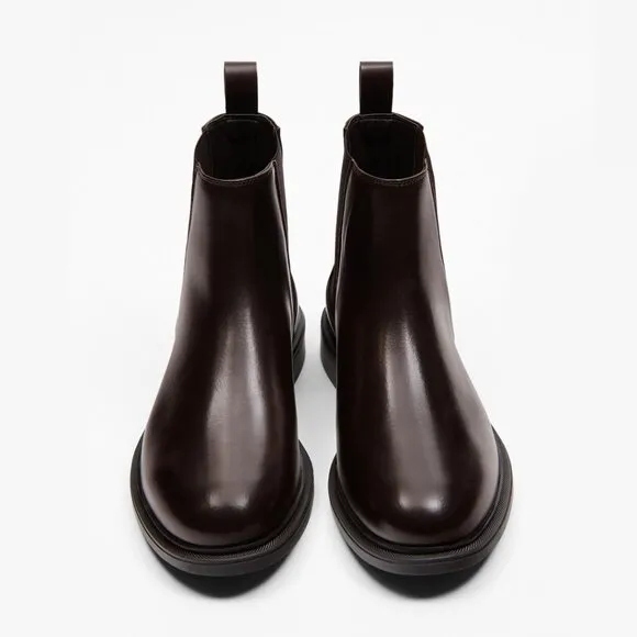 NWT Zara Man Dark Brown Chelsea Ankle Boots US Size 11