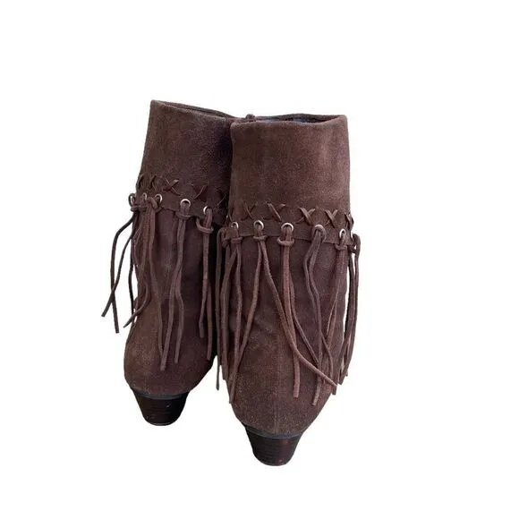Oak tree farms fringe suede boots